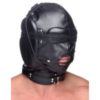 Bondage masker met ball gag met gaten